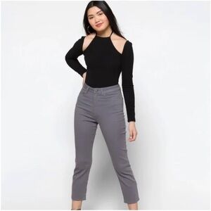 NWT Studio Blue Ally  High Rise Straight Crop Pant In Folskstone Grey